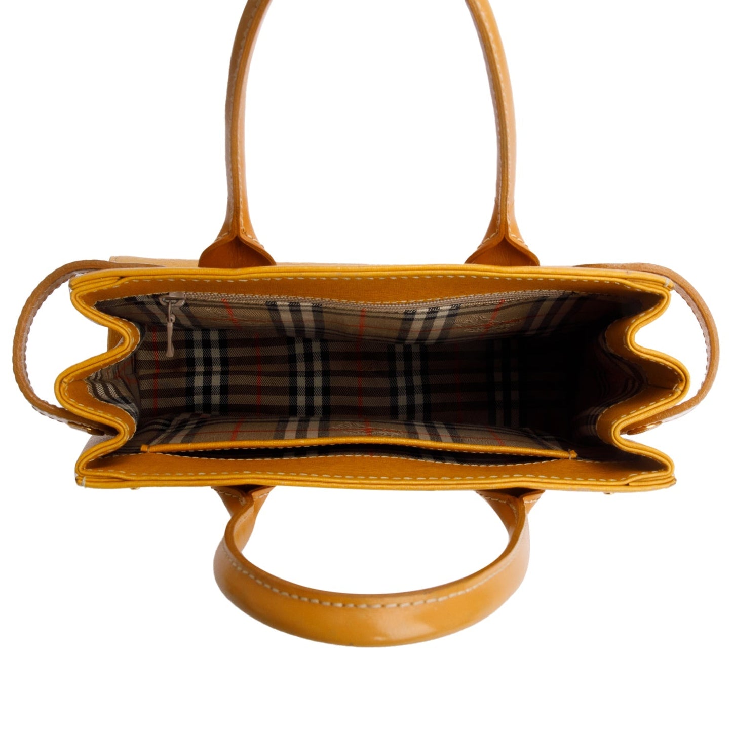 Burberry Yellow Calfskin Leather Small Tote