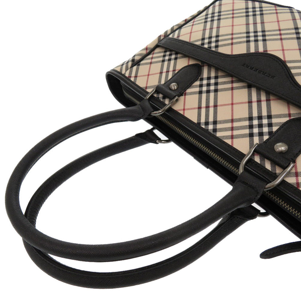 BURBERRY Handbag Canvas, Leather beige Nova Check Women