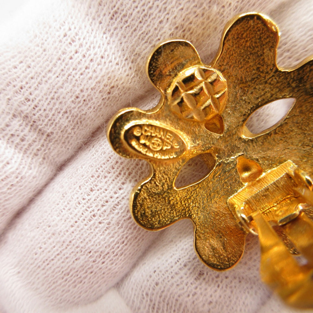 CHANEL Earring metal gold Vintage COCO Mark Women