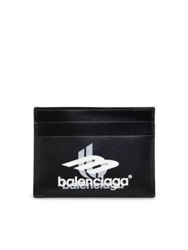Luxury Balenciaga Trending 2025 Logo Print Leather Card Wallet Black