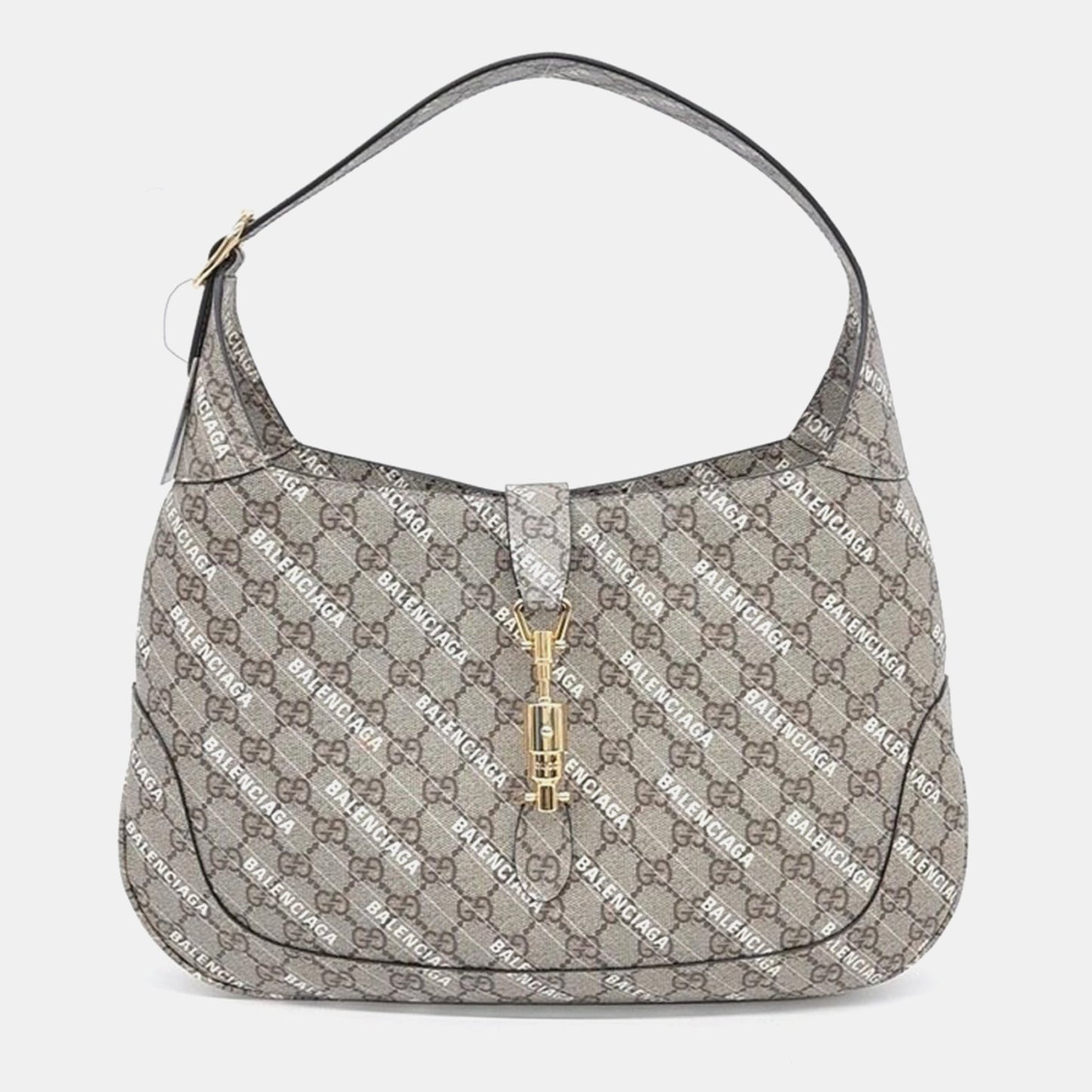 Gucci x Luxury Balenciaga Trending 2025 Beige GG Supreme Hacker Project Jackie 1961 Medium Hobo Bag