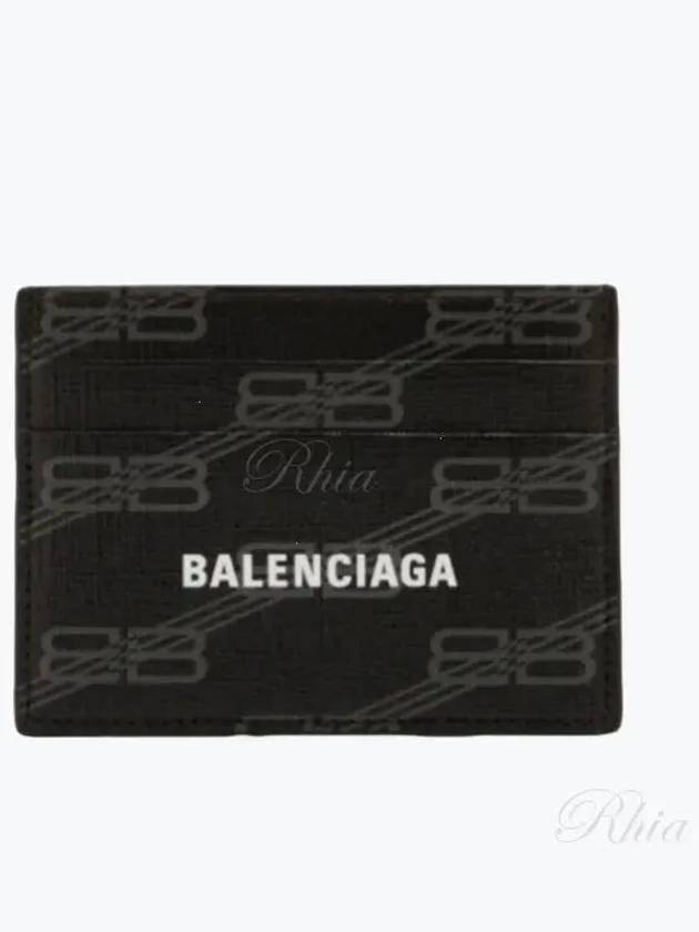 Luxury Balenciaga Trending 2025 BB Monogram Card Wallet Black