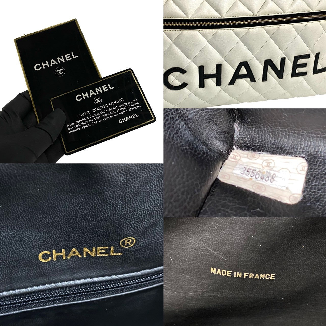 CHANEL Boston Duffel bag leather white Sports line Matrasse