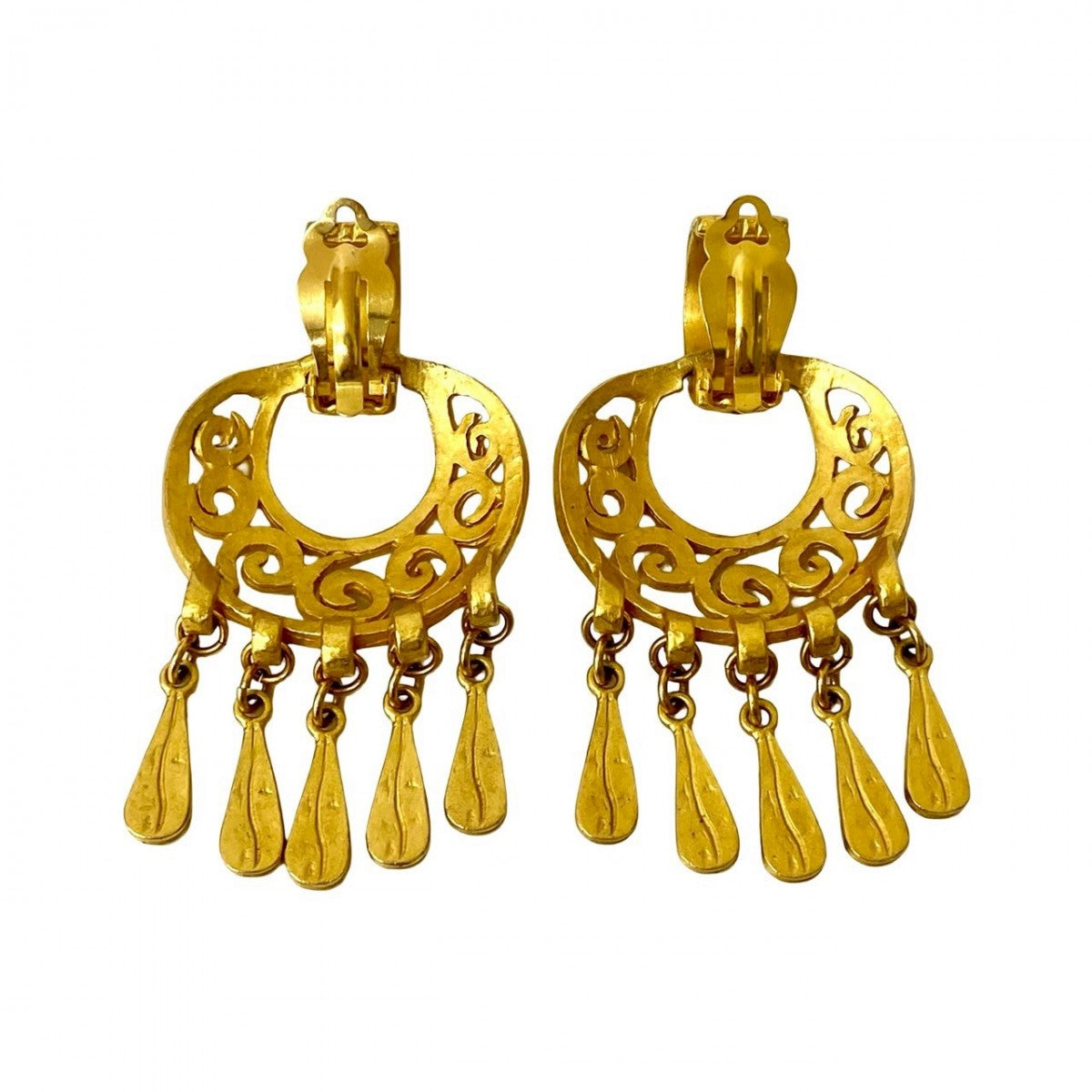 CHANEL Earring Gold Plated gold COCO Mark Women