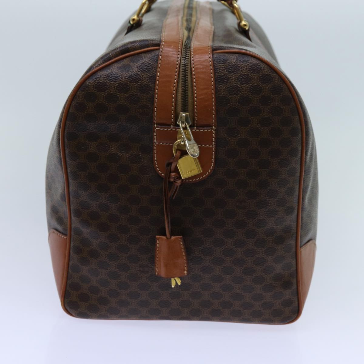 Luxury CELINE Macadam Canvas Boston Bag PVC Brown 71886