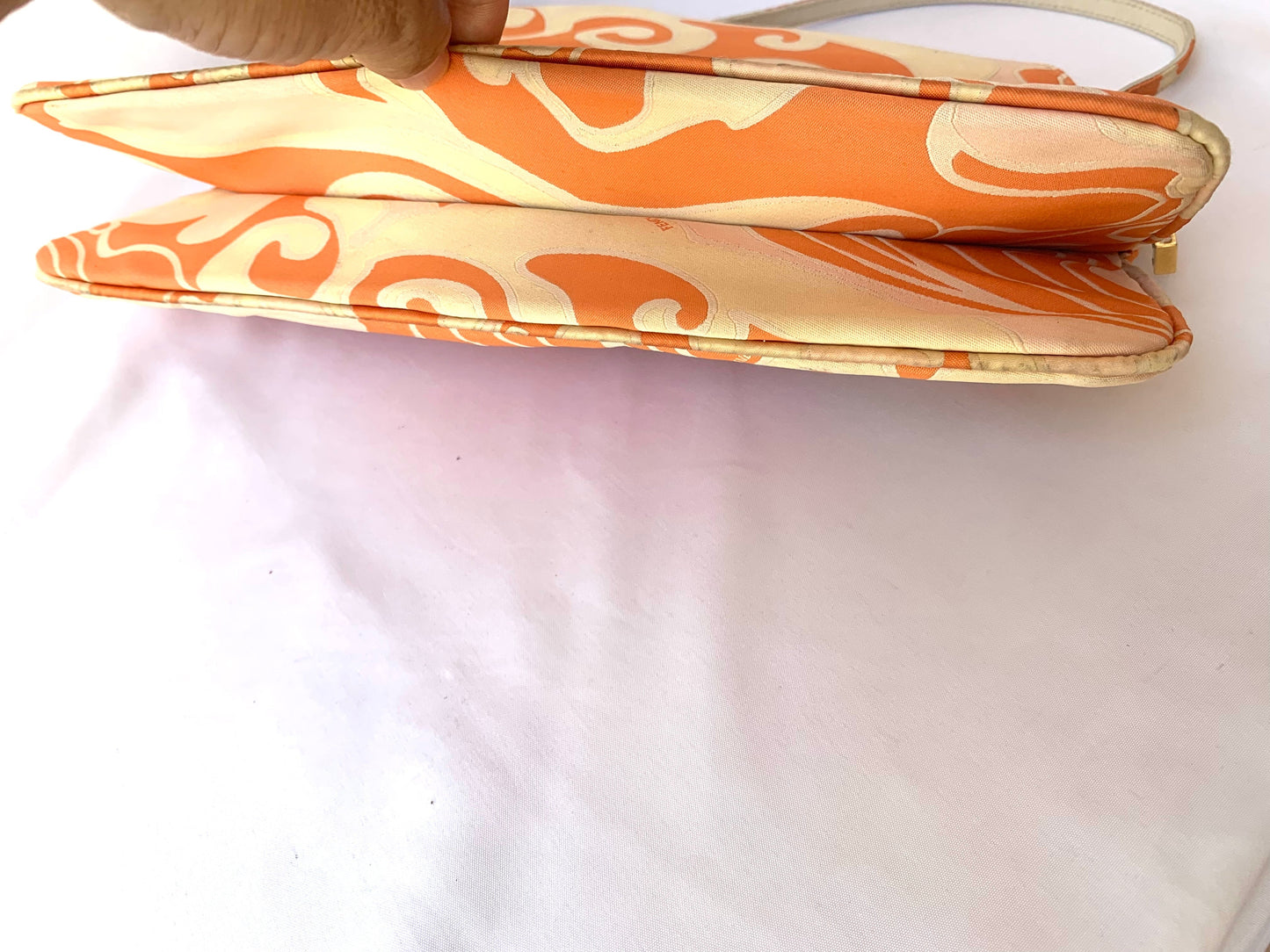 FENDI Baguette Orange Multicolor Silk with Psychedelic prints