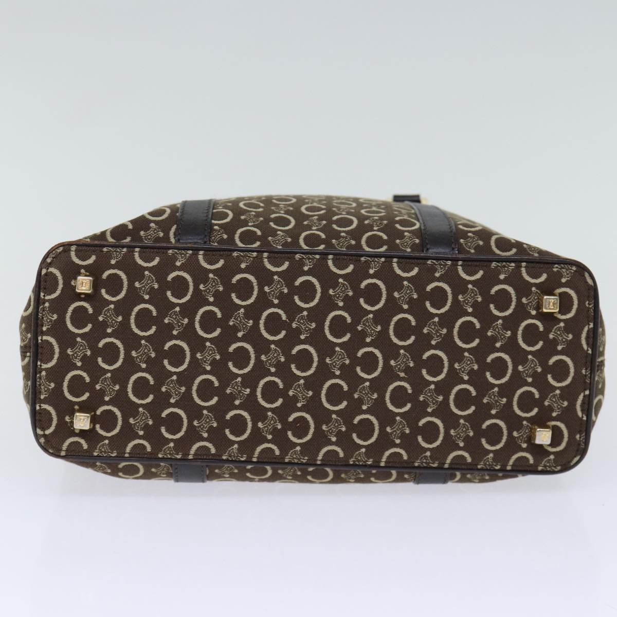 Luxury CELINE C Macadam Canvas Hand Bag Brown 73240