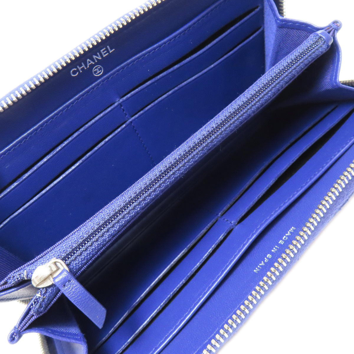 CHANEL Long Wallet Purse lambskin purple Matelasse COCO Mark SilverMetal