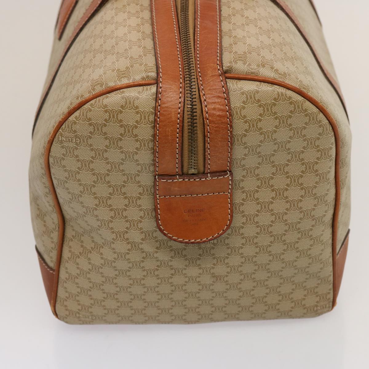 Luxury CELINE Macadam Canvas Boston Bag Beige 75618