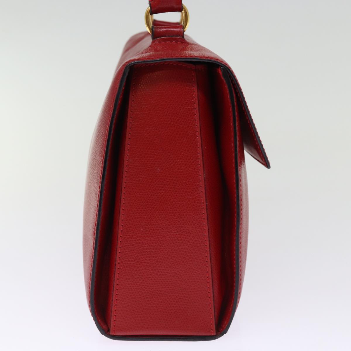 Luxury CELINE Hand Bag Leather 2way Red 75818