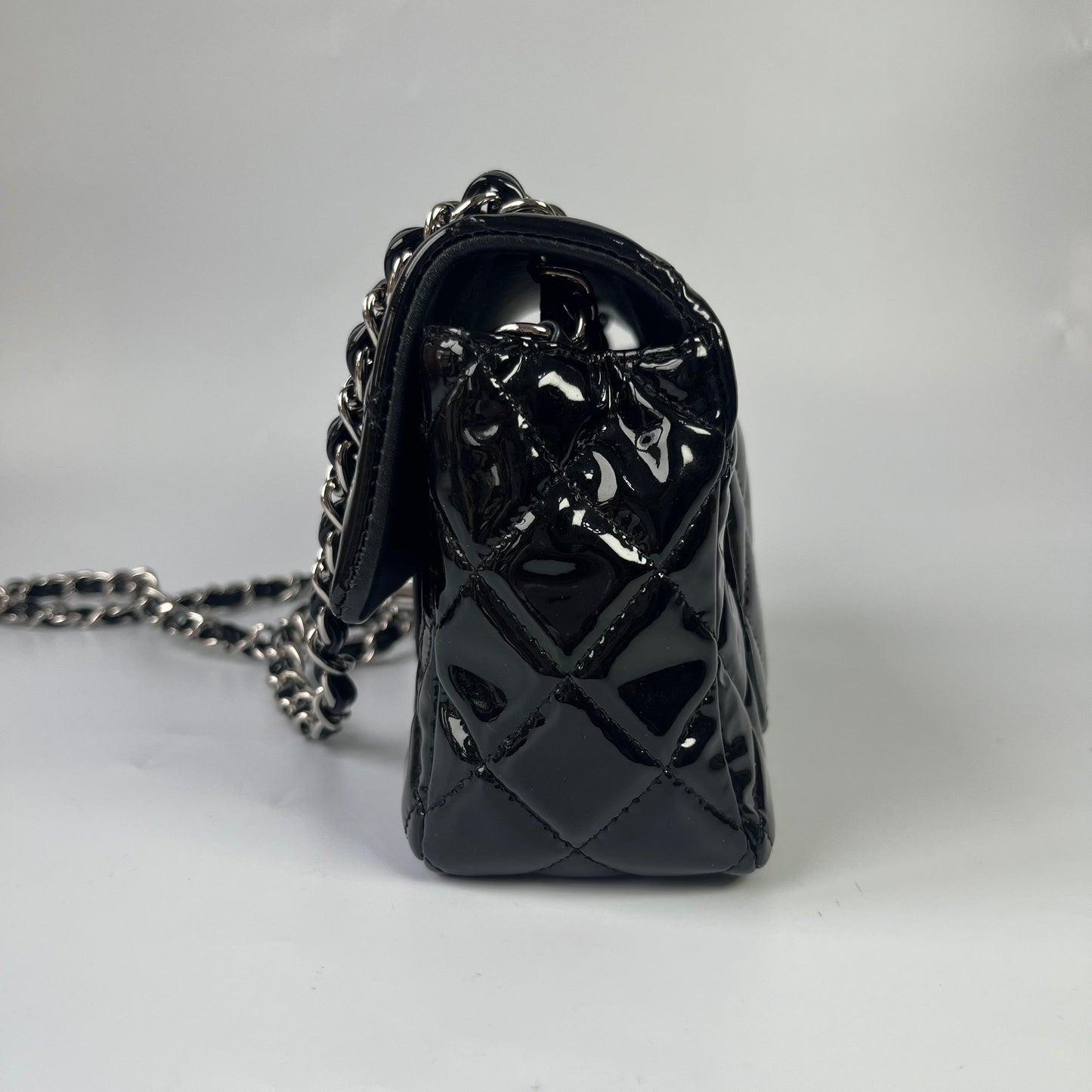 Chanel Classic Flap Rectangular Mini Black Patent Leather Silver Hardware, 2013-2014