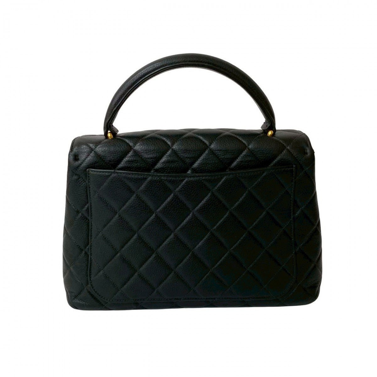 CHANEL Handbag Matt caviar skin black Matrasse