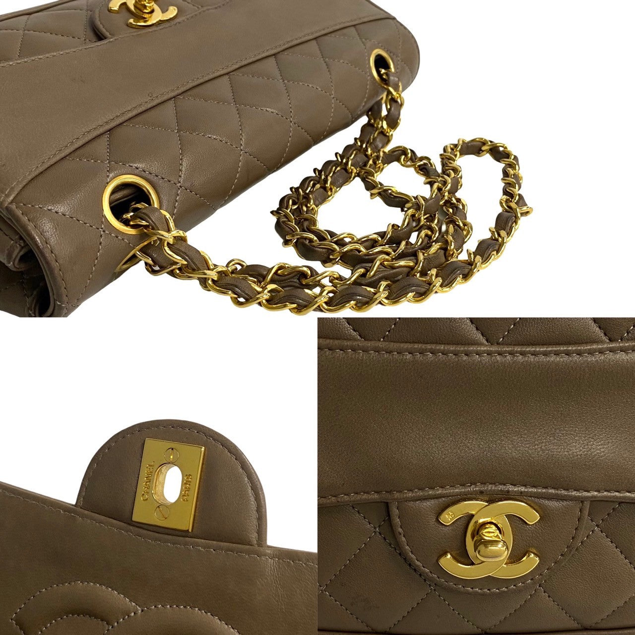 CHANEL Shoulder Bag lambskin Brown COCO Mark Matrasse Women