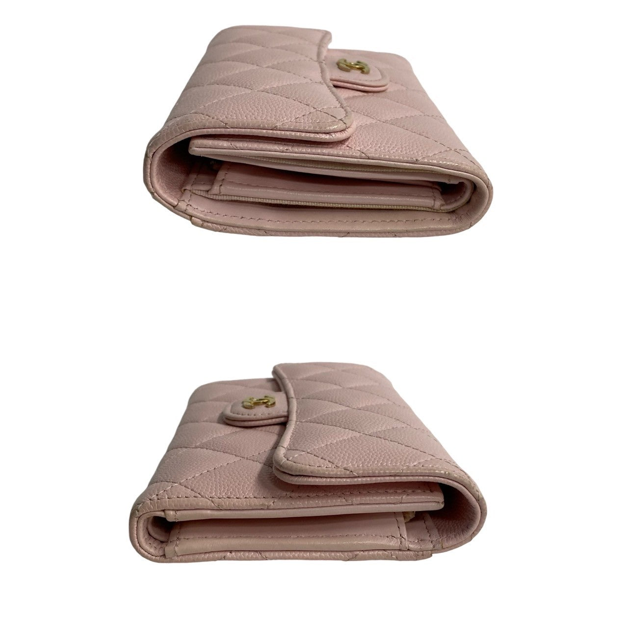 CHANEL Bifold Wallet Leather, Matte Caviar Skin pink Matrasse Women