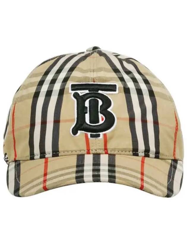 Luxury Burberry Vintage Check Motif Ball Cap Beige