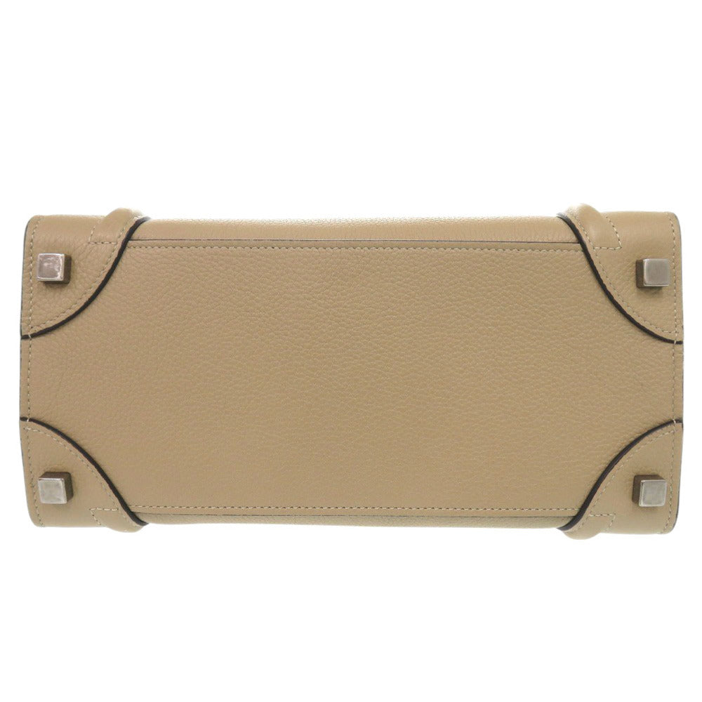 CELINE Handbag leather beige Luggage micro shopper Women