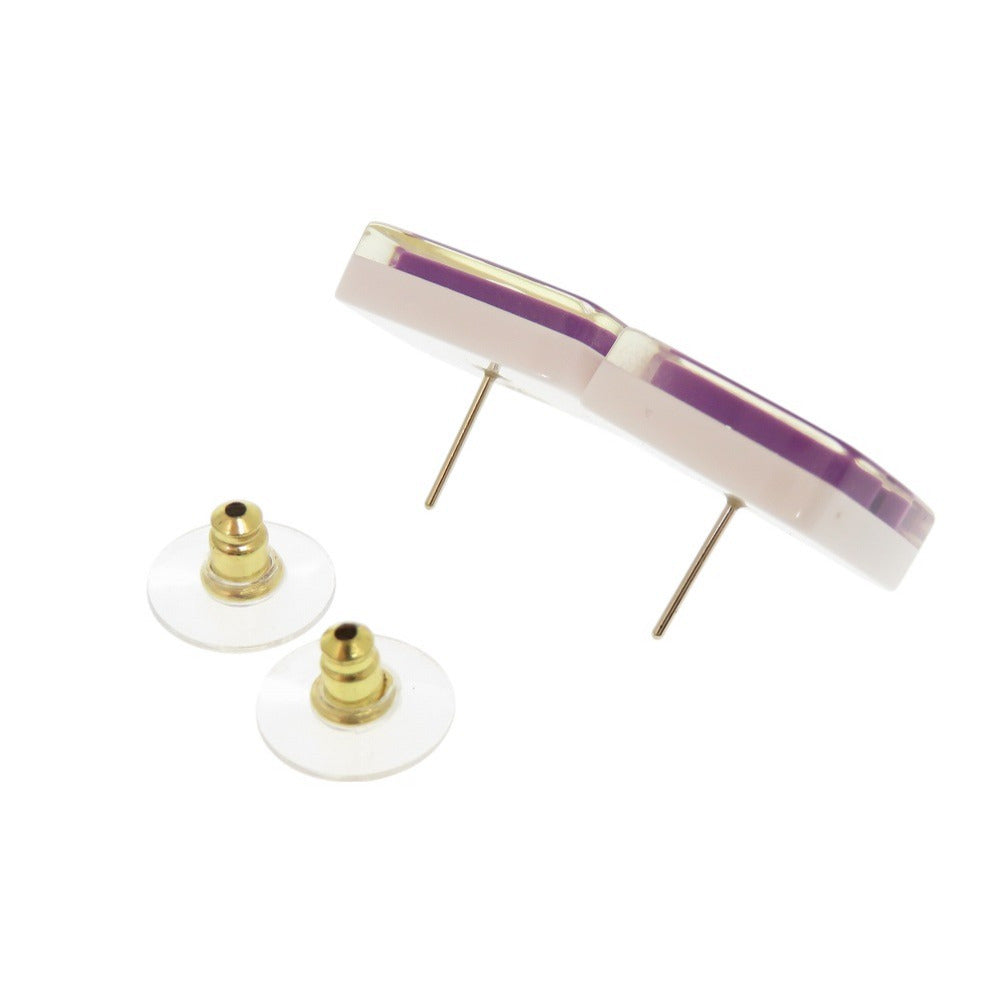 CHANEL Pierce Plastic, Rhinestone pink COCO Mark Matrasse motif Women