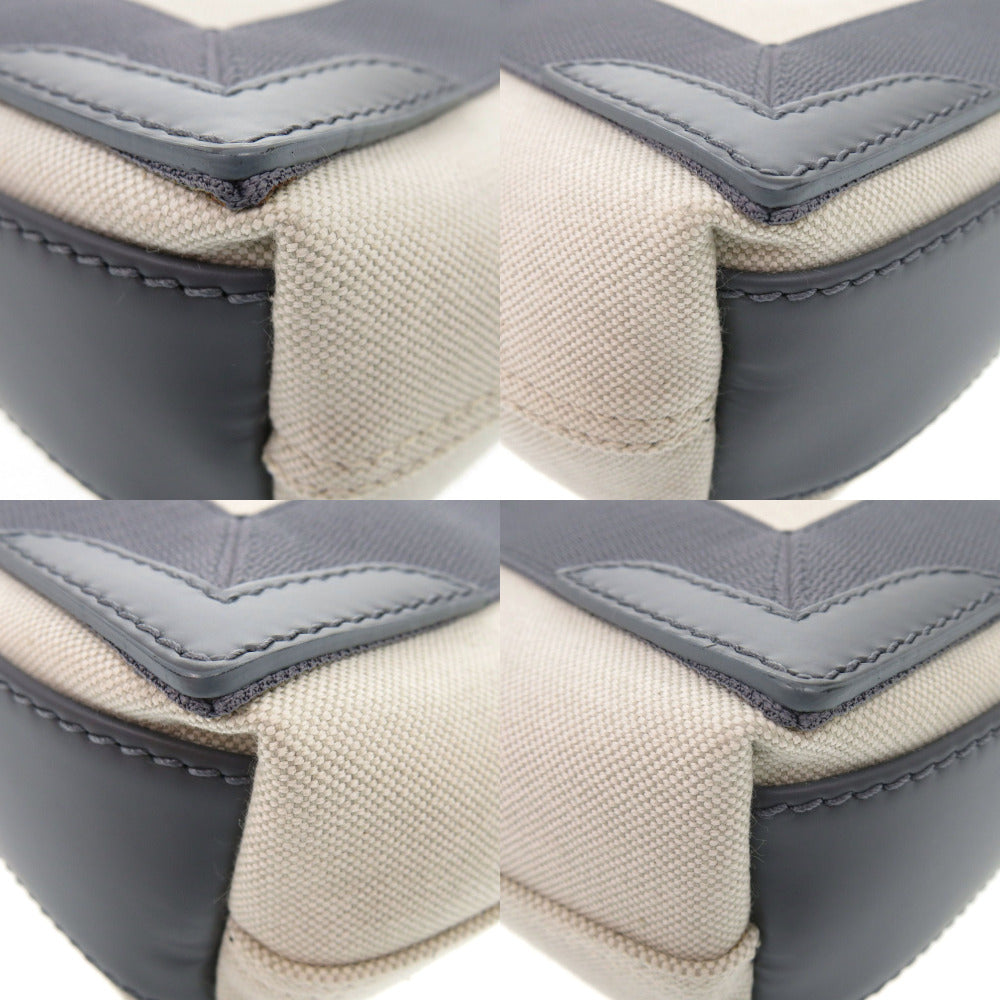 BALENCIAGA Handbag 390346 Canvas, Leather gray Navy Cabas XS Women