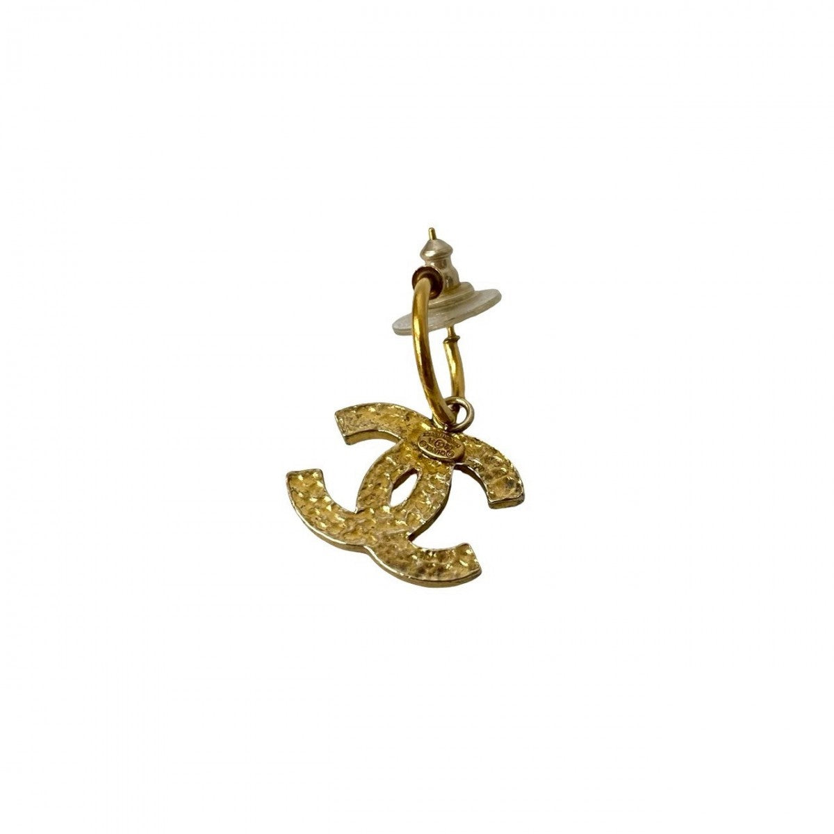 CHANEL Pierce Gold Plated gold Camelia