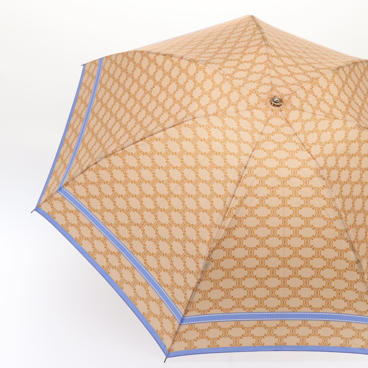Luxury CELINE Macadam Canvas folding Umbrella Nylon Beige 81000