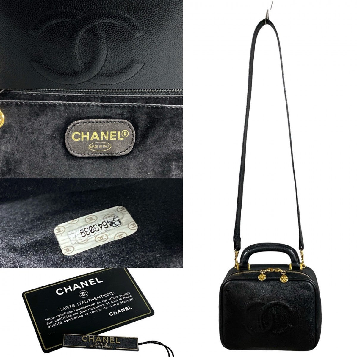 CHANEL Shoulder Bag Matt caviar skin black COCO Mark Women