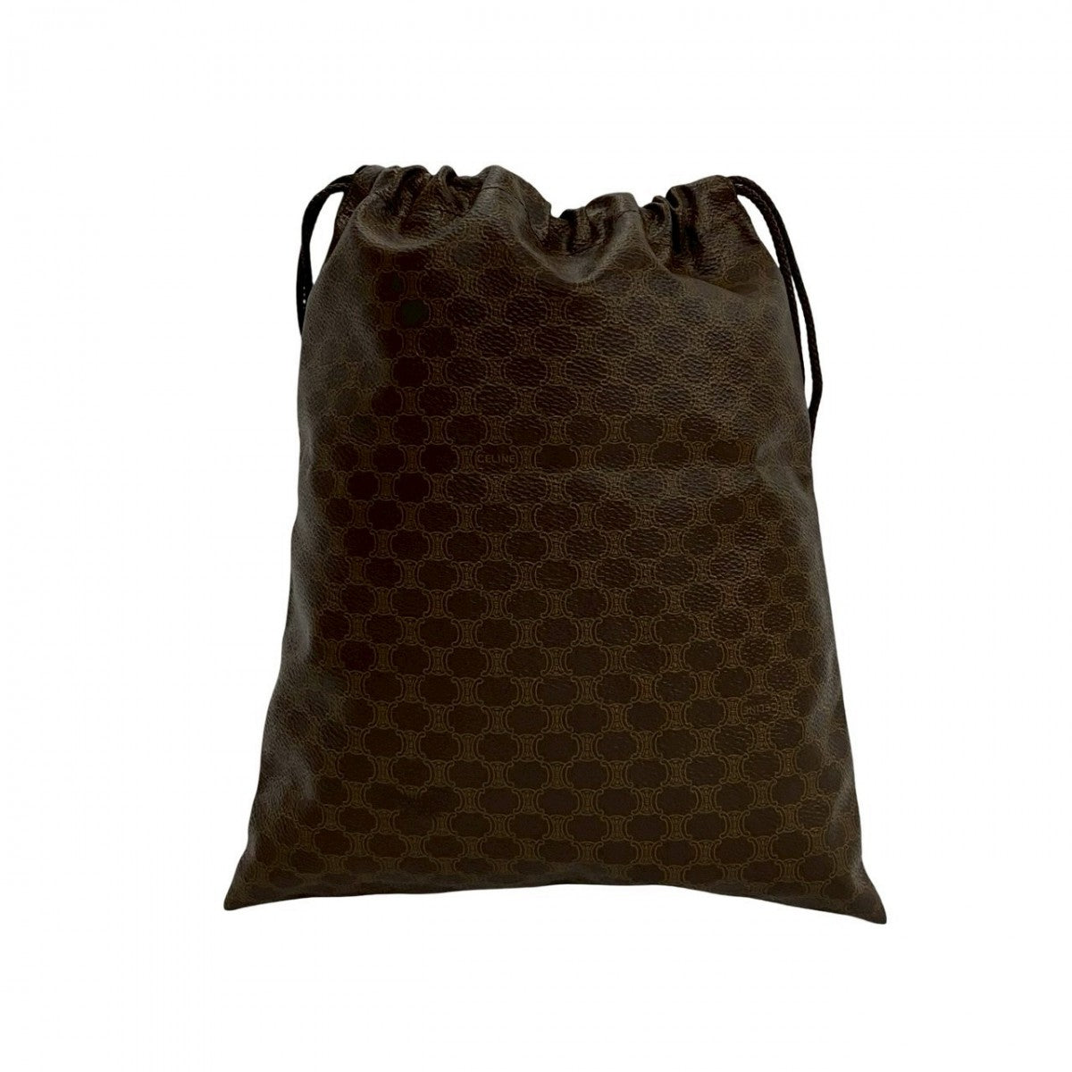 CELINE Pouch PVC, Leather Brown Macadam Blazon Pattern Triomphe logo Women