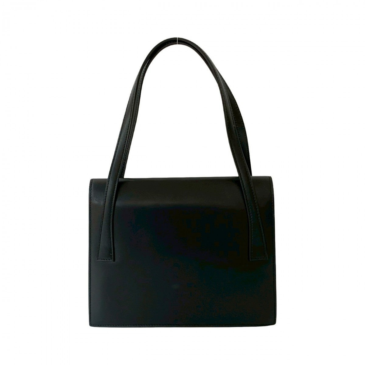 CELINE Handbag leather black Circle logo Metal Women
