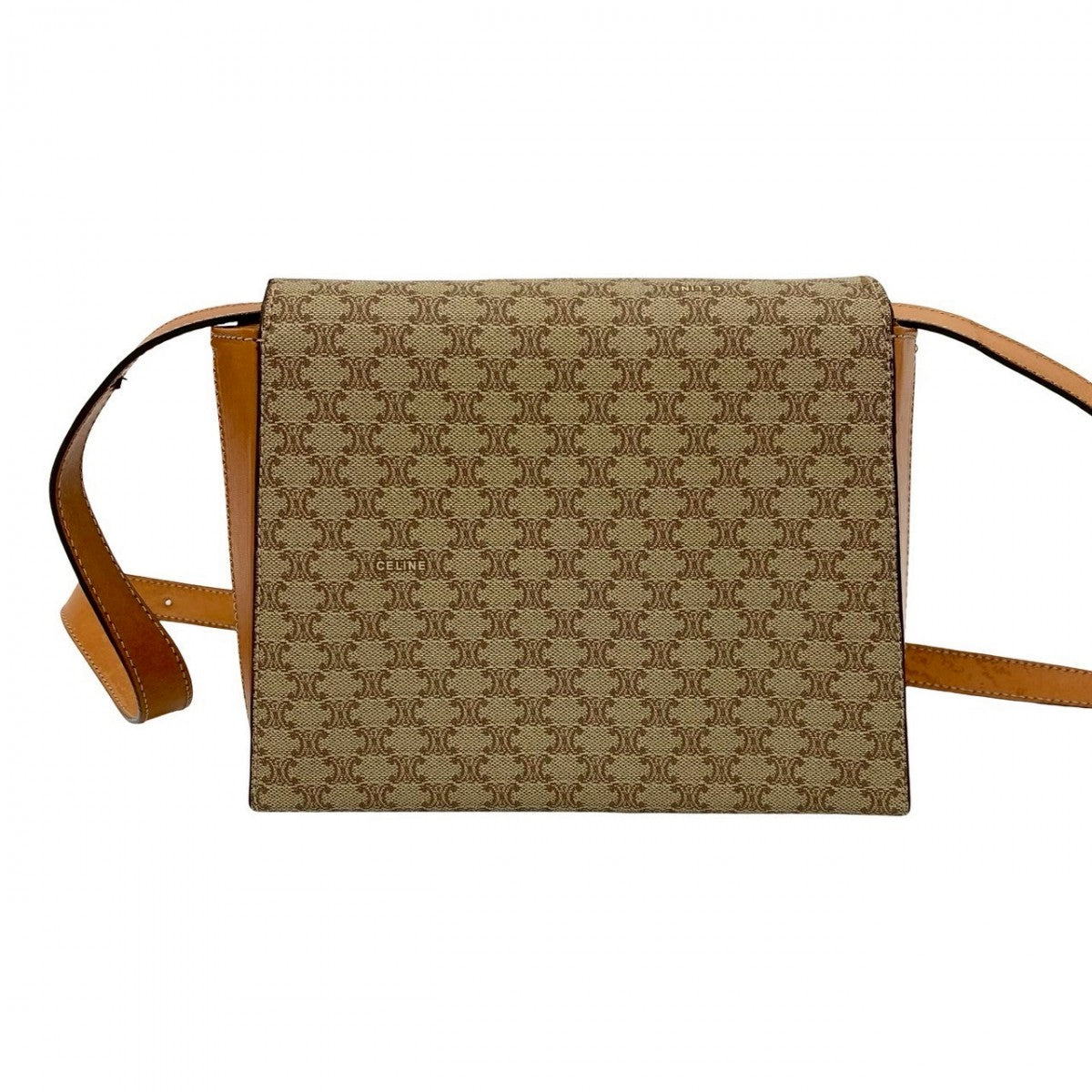 CELINE Shoulder Bag Leather, PVC beige Macadam Blason Triomphe Women
