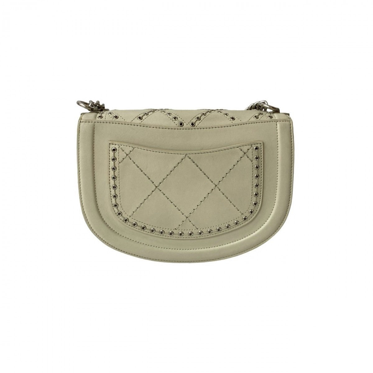 CHANEL Shoulder Bag leather white COCO Mark punching stitch Women