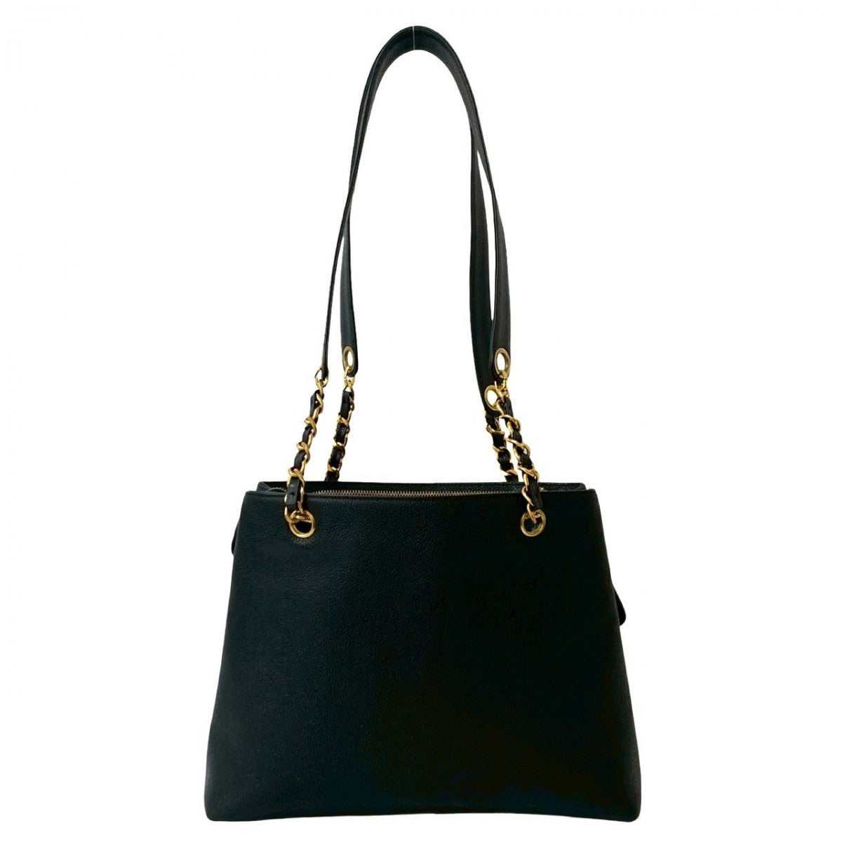 CHANEL Shoulder Bag Matt caviar skin black