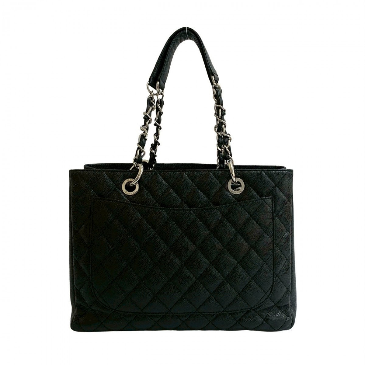 CHANEL Tote Bag Matt caviar skin black Matrasse