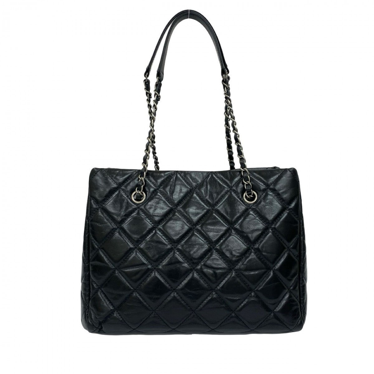 CHANEL Tote Bag leather black Matrasse