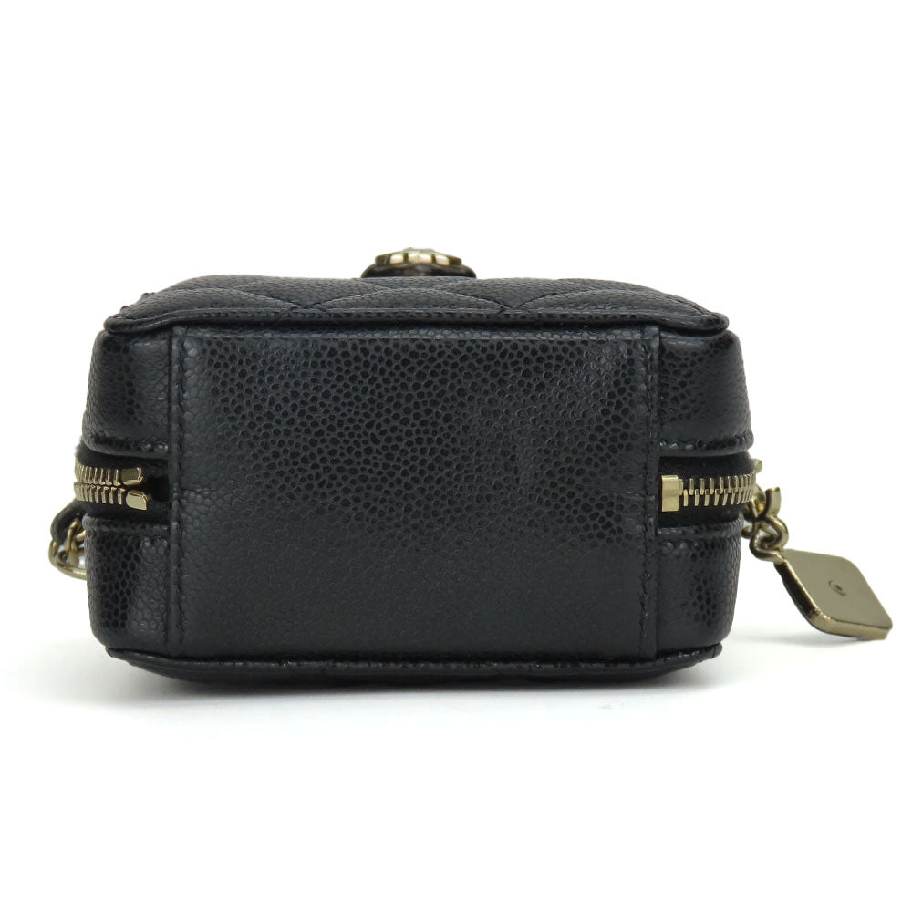 CHANEL Shoulder Bag leather black