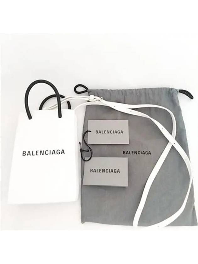 Luxury Balenciaga Trending 2025 Logo Leather Phone Holder Mini Bag White