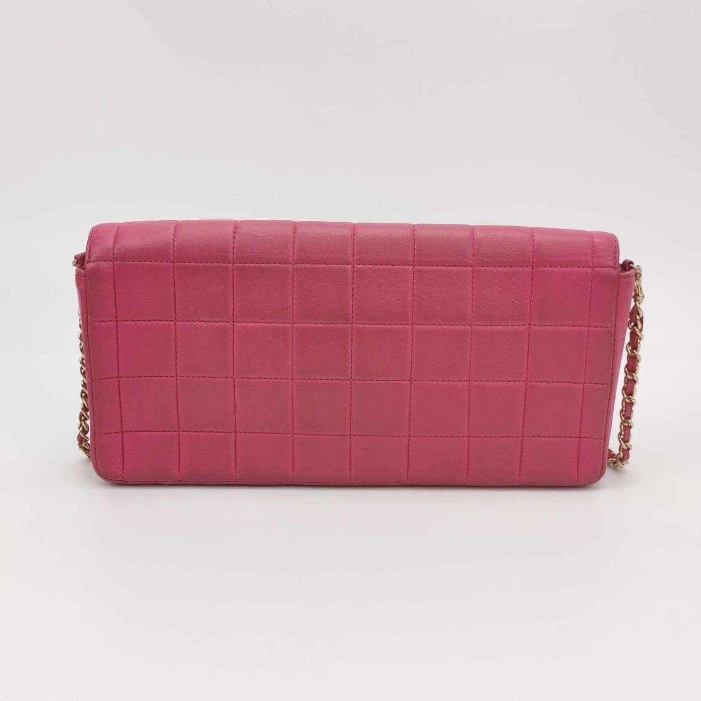 Chanel East West Chocolate Bar Fuchsia Pink Leather
