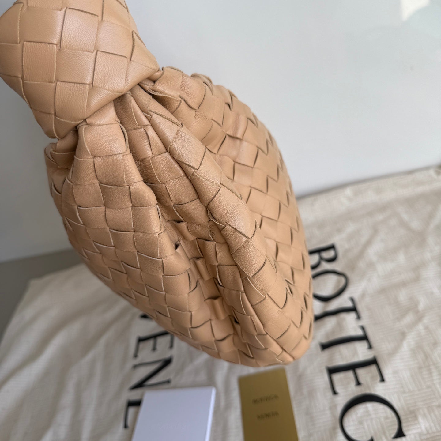 Bottega Veneta Jodie Small Lambskin Leather Beige Oats 36cm