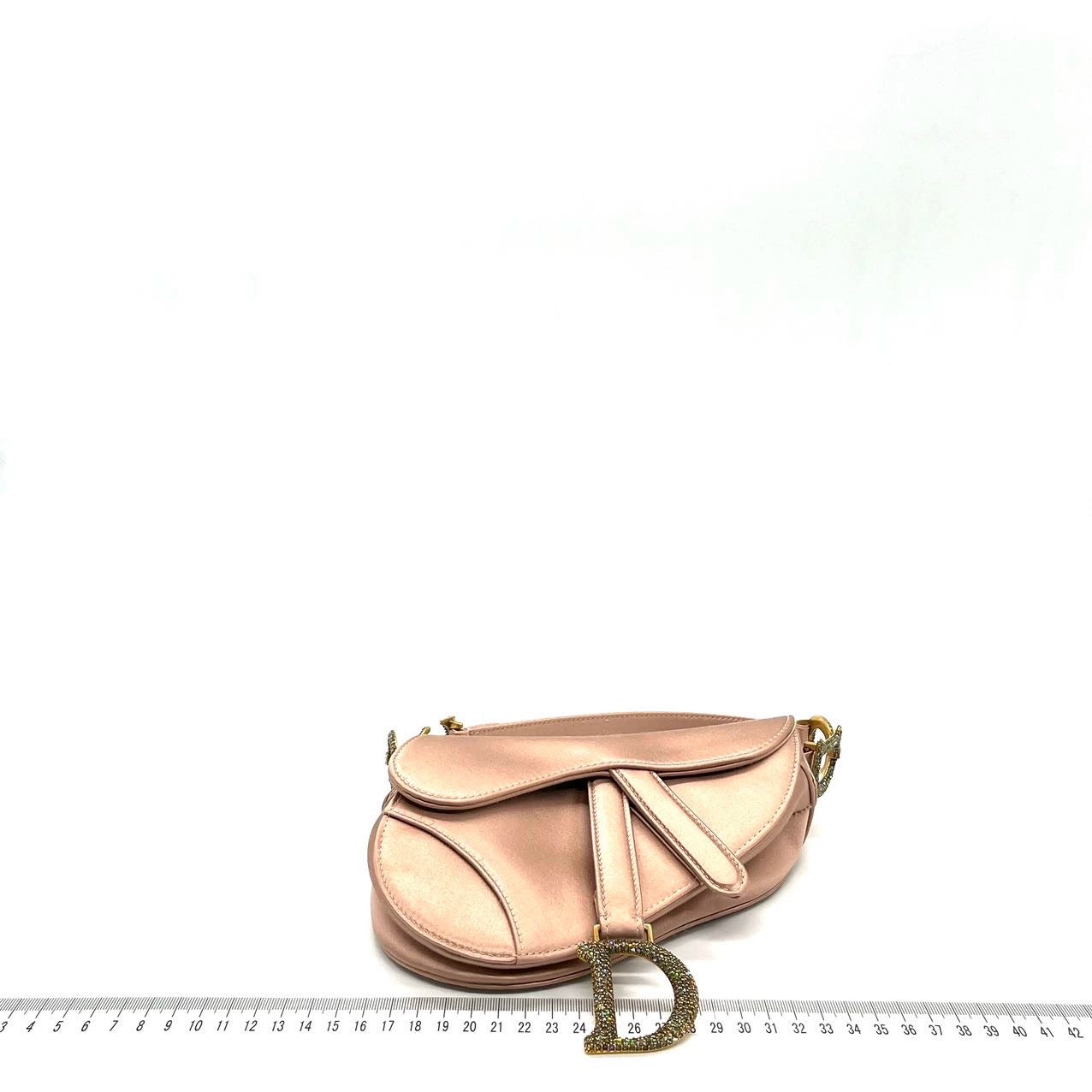 Dior Saddle 2019 Mini Silk Pink with Crystal Embedded Buckles