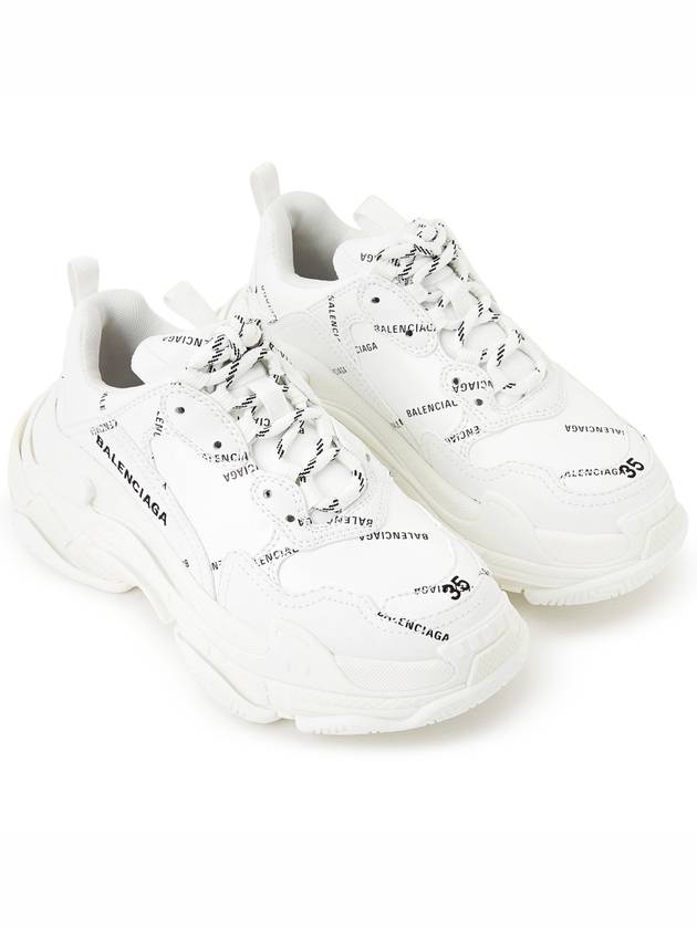 Luxury Balenciaga Trending 2025 Triple S All-Over Logo Low Top Sneakers White