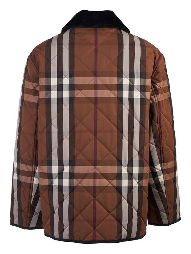 Luxury Burberry WoMen's Check Diamond Quilted Jacket Brown