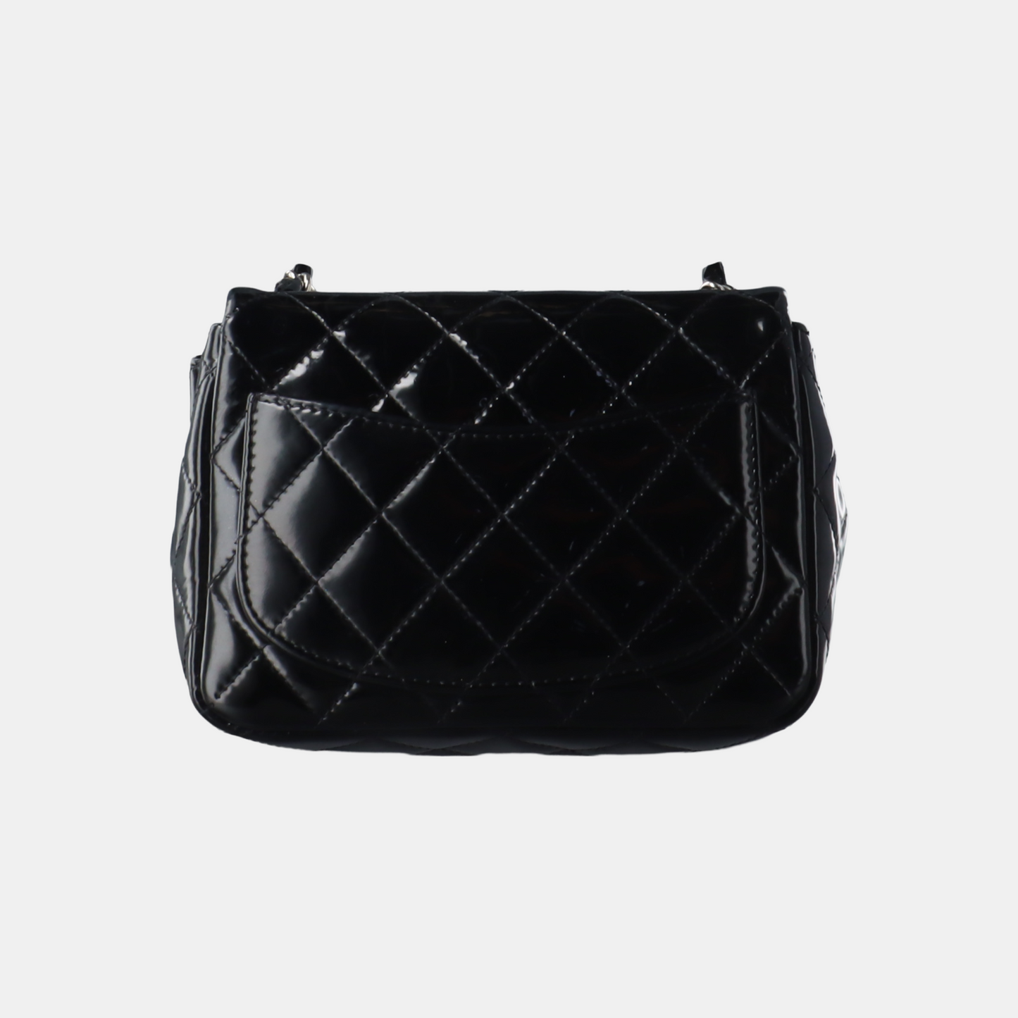 Chanel Classic Flap Mini Square Black Patent Lambskin Crossbody Bag, 2012-2013