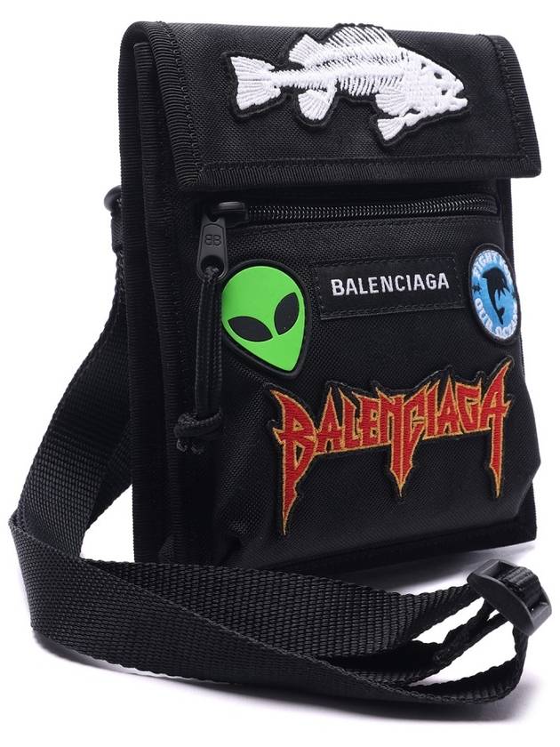 Luxury Balenciaga Trending 2025 Explorer Pouch Strap Cross Bag Black