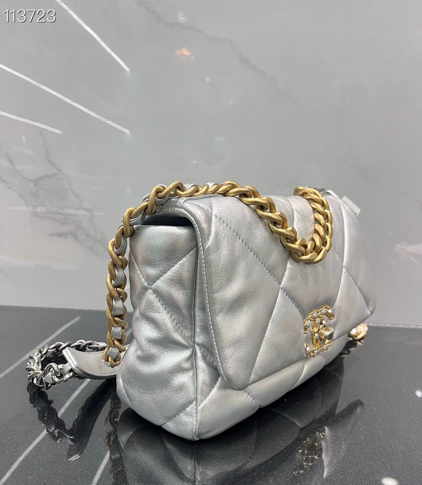 Chanel 19 Bag 2021 Small Silver Crossbody Bag