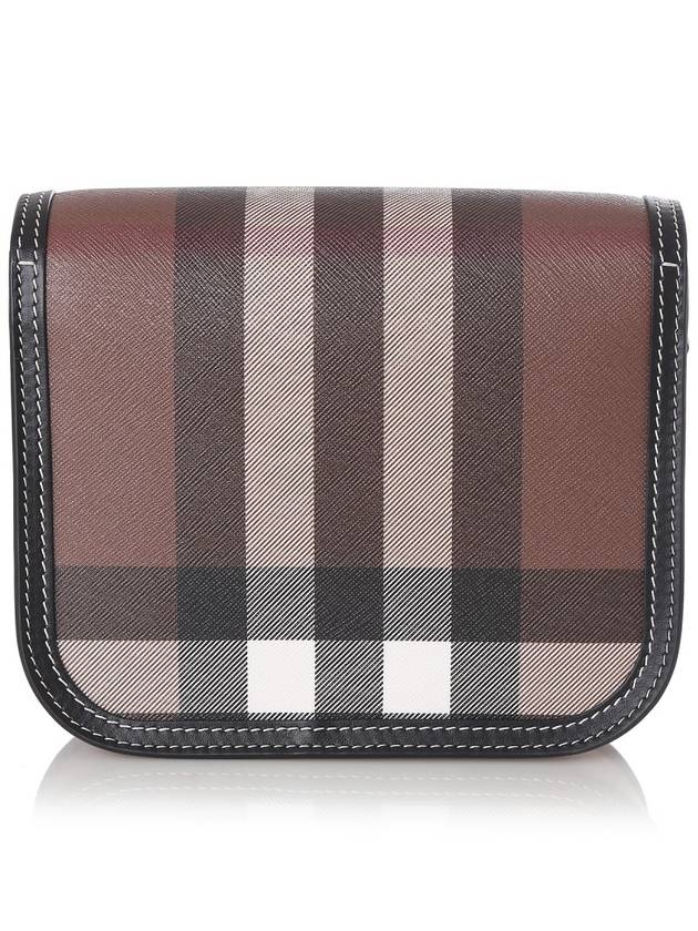 Luxury Burberry Elizabeth Check Leather Small Shoulder Bag Brown