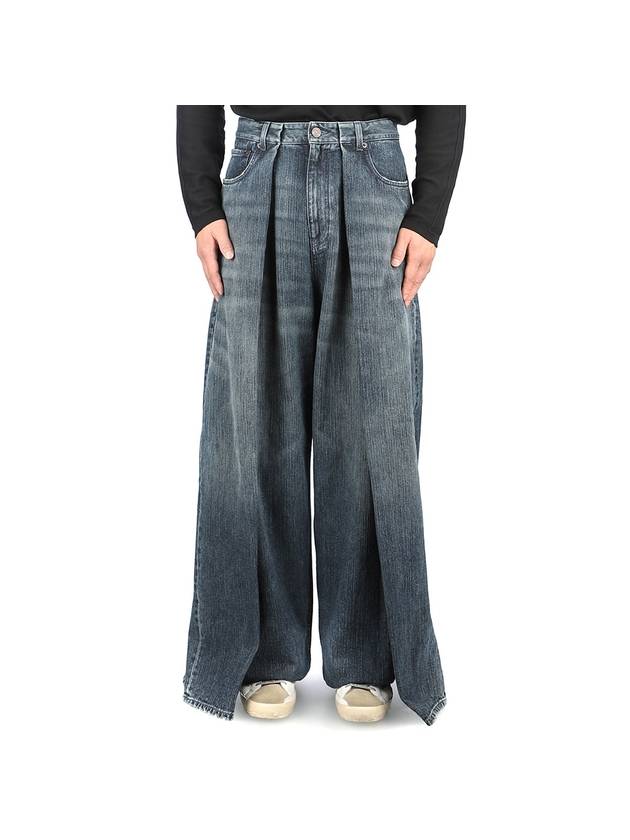 Luxury Balenciaga Trending 2025 Double Side Jeans Dark Blue