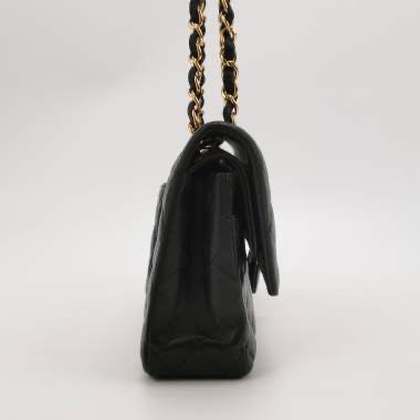 Chanel Timeless Classic Flap Medium Black Lambskin Leather Gold Hardware 2019