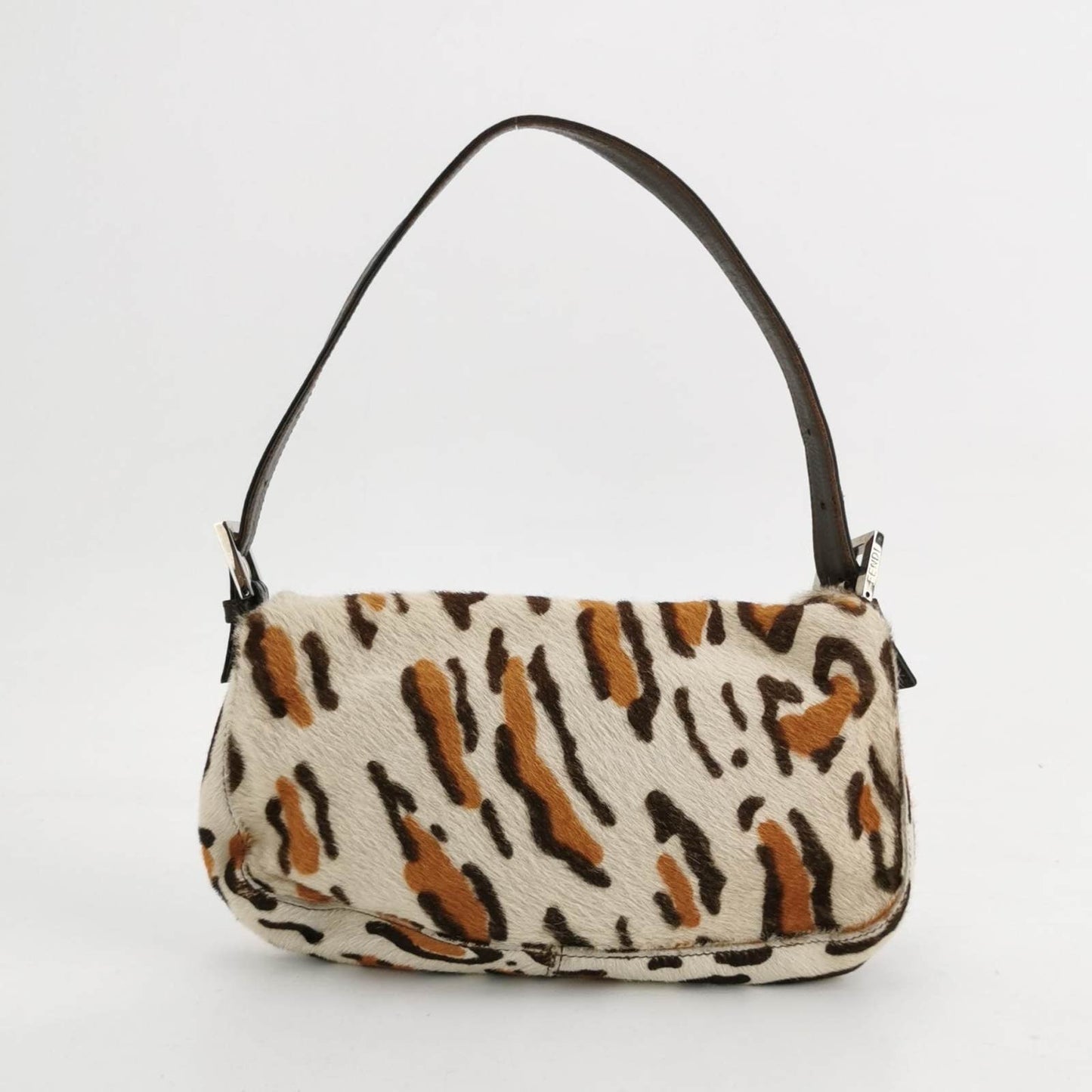 Fendi Baguette Pony hair in leopard print Brown