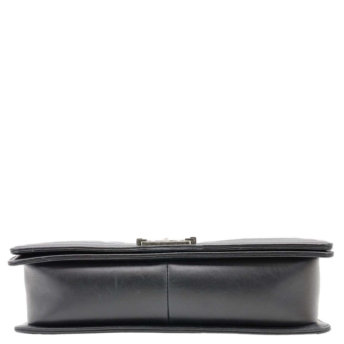 CHANEL Boy New Medium Wild Stitch Leather Shoulder Bag Black