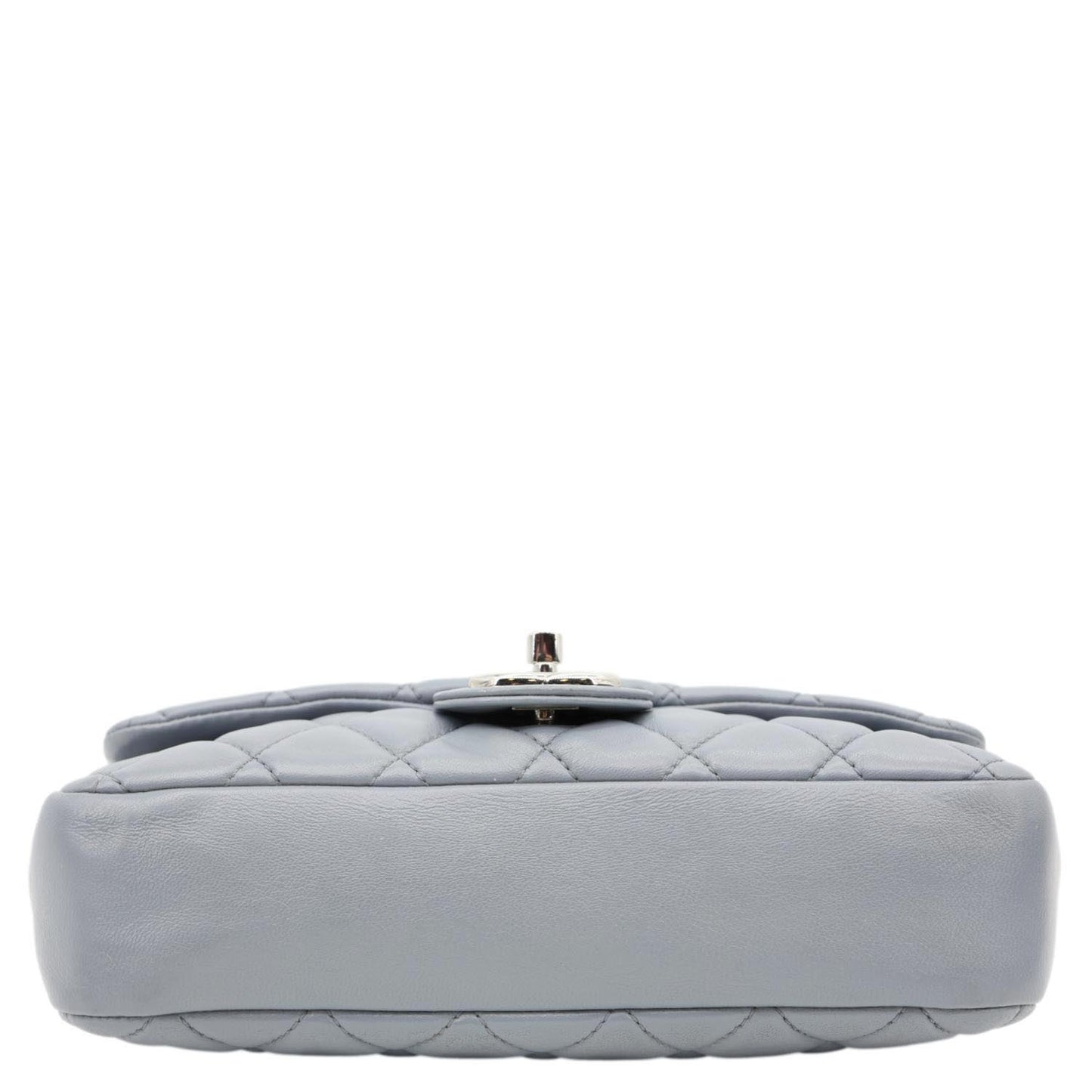 CHANEL Classic Flap Quilted Leather Shoulder Bag Grey