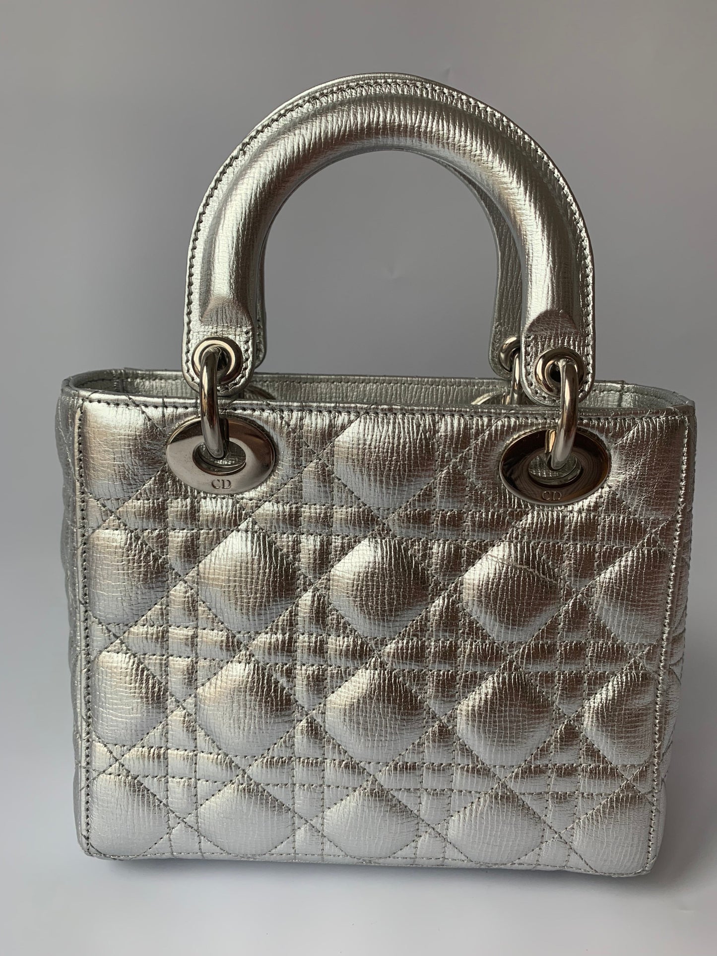 Lady Dior ABCdior Small Silver Cannage Lambskin Handbag
