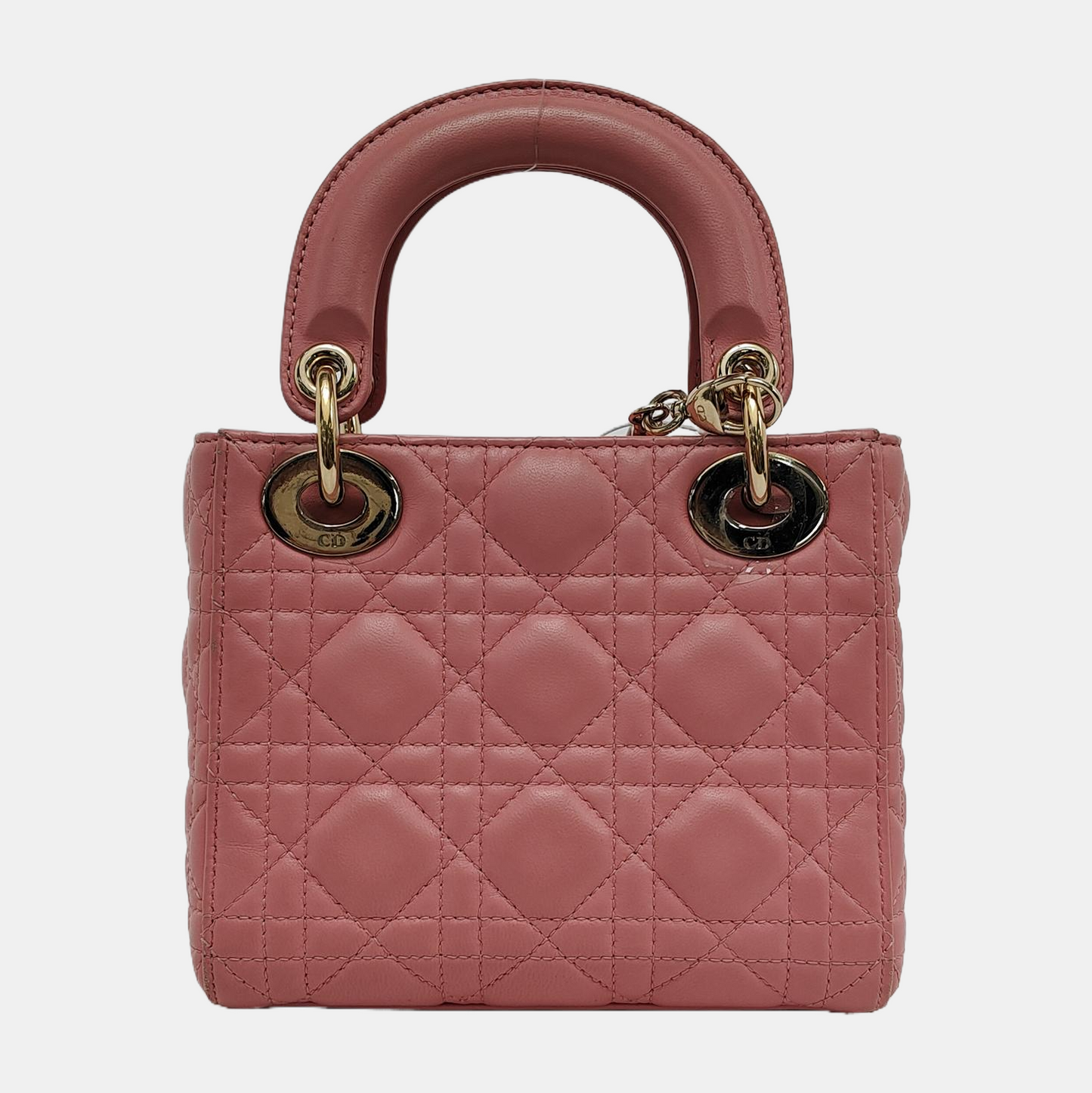 Lady Dior Mini Lipstick Pink Lambskin Leather Gold Hardware Chain Strap
